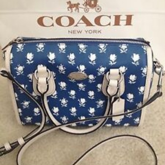 blue flower coach purse